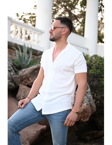 chemise gaufrée légère blanche