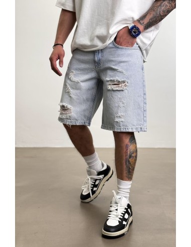 Short en jeans regular destroy