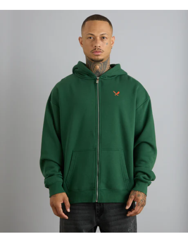 Veste hoodie "drinks on us" vert