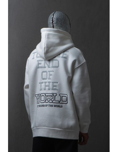 Hoodie blanc "END OF THE WORLD"