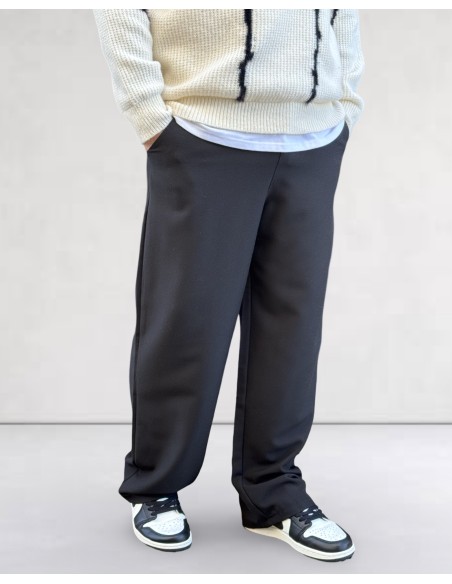 Pantalon classic coupe large uni noir