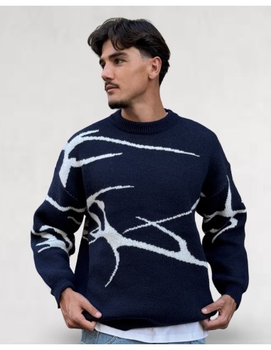 pull en maille bleu marine