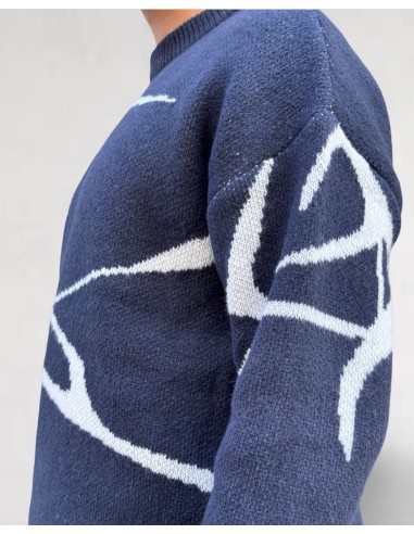 pull en maille bleu marine