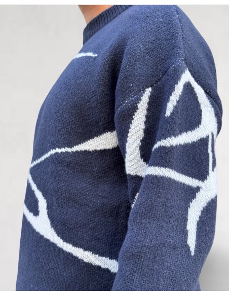 pull en maille bleu marine