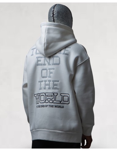 Hoodie blanc "END OF THE WORLD"