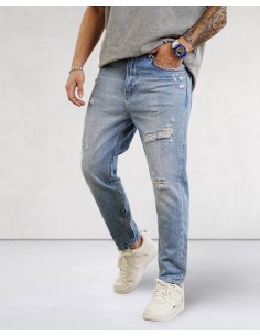 jeans boyfriend bleu déchiré