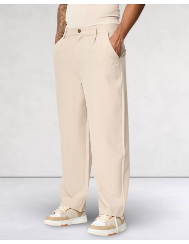 Pantalon classic coupe large uni beige Pantalon classic coupe large uni beige
