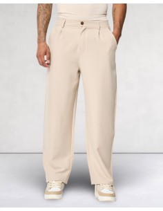 Pantalon classic coupe large uni beige