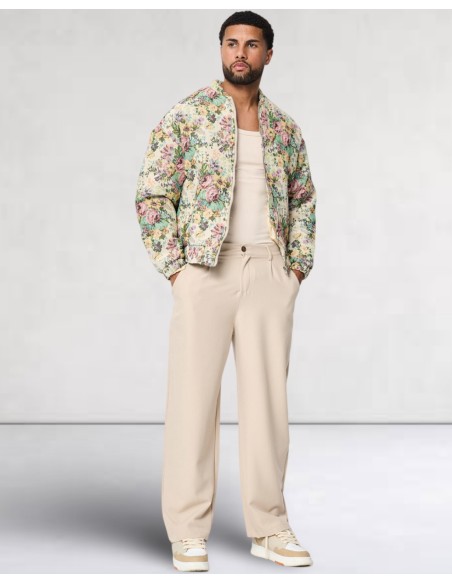 Pantalon classic coupe large uni beige