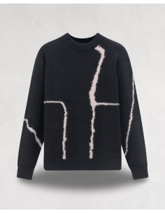 Pull en maille artistique noir