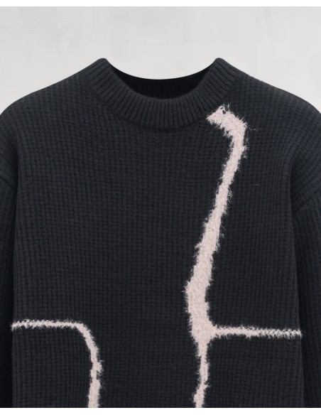 Pull en maille artistique noir