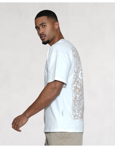 T-shirt "azulejos" beige et bordeaux