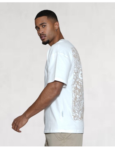 T-shirt "azulejos" beige et bordeaux