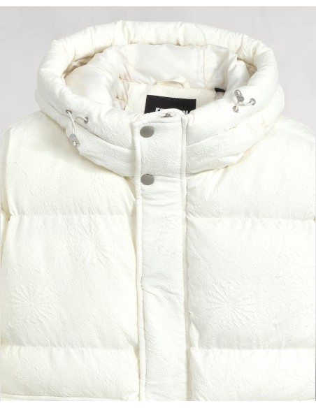 Doudoune à motif floral blanche