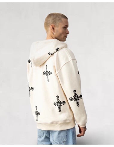 hoodie zip beige "cross"