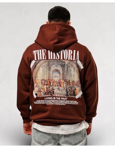 hoodie "history" marron