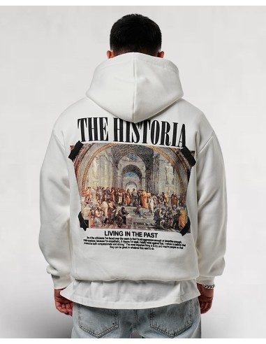 hoodie "history" blanc