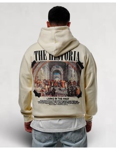 hoodie "history" beige