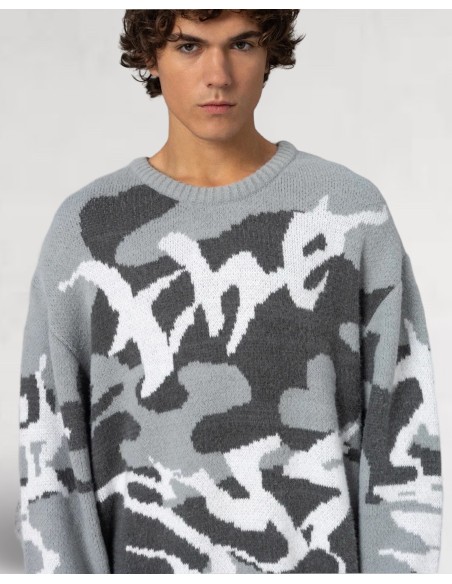 pull doux en maille "the sys" gris