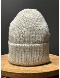 Bonnet en maille beige
