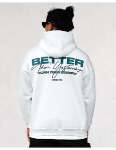 hoodie "yesterday" blanc