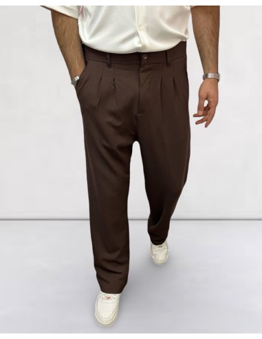 Pantalon coupe droite marron