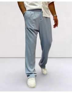 Pantalon coupe droite bleu...