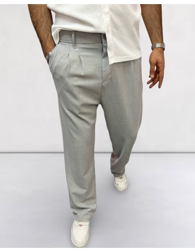 Pantalon coupe droite gris clair