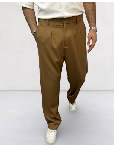 Pantalon coupe droite camel