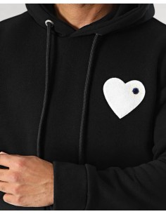 Hoodie Coeur Noir Blanc 2