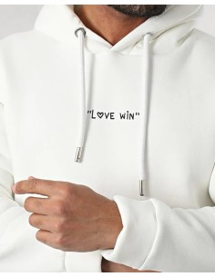 hoodie "LOVE WIN" blanc 2