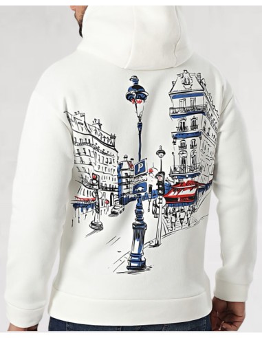 hoodie "PARIS STREET" blanc