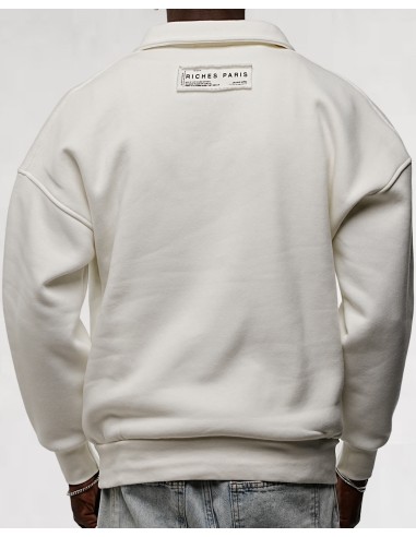 Pull col haut zippé "riches paris" blanc