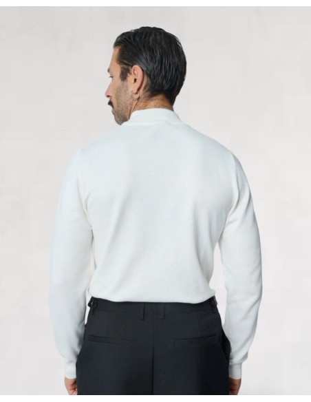 Pull col haut classe blanc