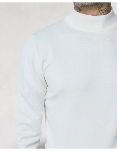 Pull col haut classe blanc