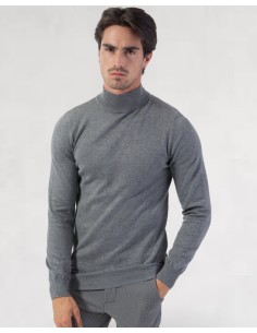 Pul col haut classe gris