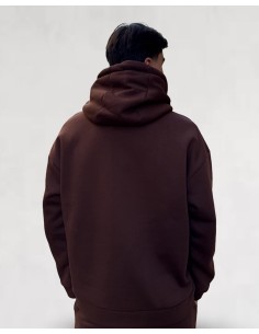 Hoodie marron Coeur rose 2