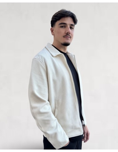 Veste zippée effet velour blanc