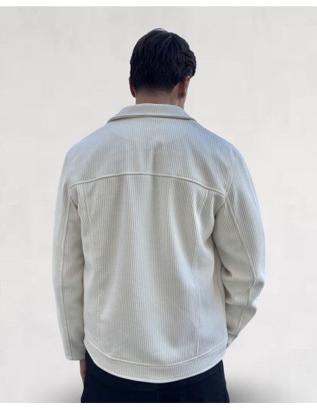 Veste zippée effet velour blanc