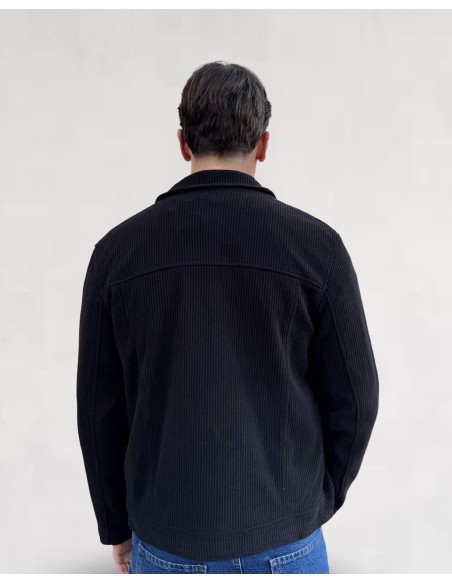 Veste zippée effet velour noir