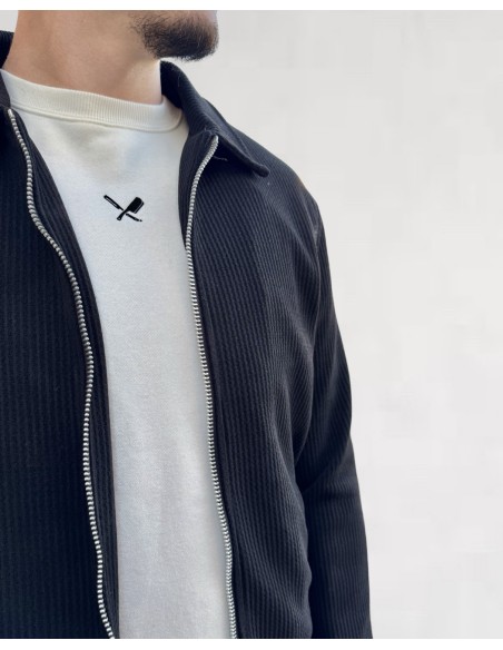 Veste zippée effet velour noir