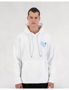 Hoodie Coeur Blanc Baby Blue