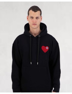 Hoodie Coeur BLACK RED