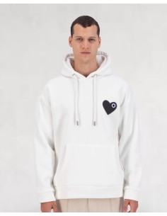Hoodie Coeur Blanc Anthracite