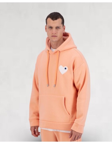 Hoodie Coeur Saumon Blanc