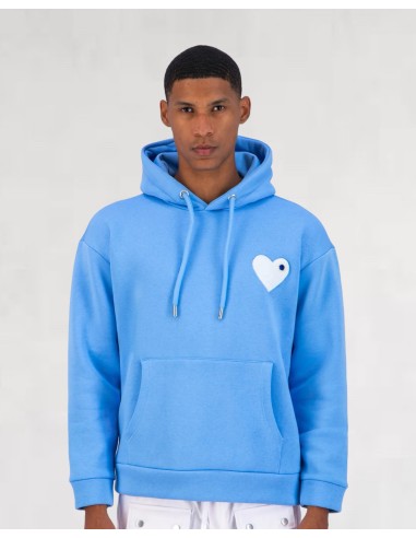 Hoodie Coeur Baby Blue White