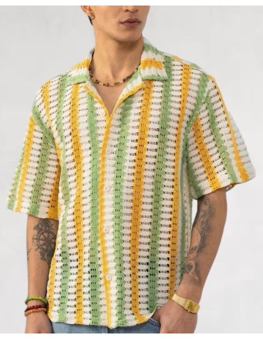 Chemise déconctractée en maille verte