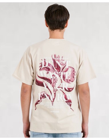 T-shirt beige "METALLIC FLOWER" Sixth June