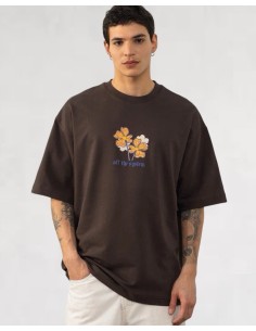 T-shirt "Flower system" marron