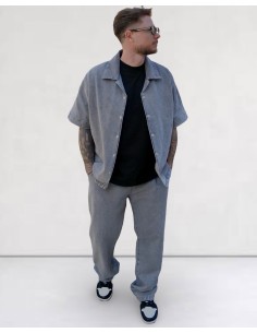 Ensemble en jean fluide gris